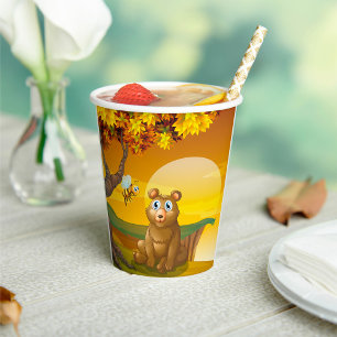 Vasos De Papel Amanecer del oso marrón