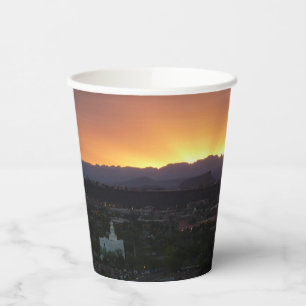 Vasos De Papel Amanecer sobre el paisaje de St. George Utah