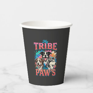 Vasos De Papel Amante de los Perros Mi Tribu Tiene Patas