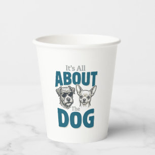 Vasos De Papel Amante de Perro Divertido Grabado Vintage Gráfico_