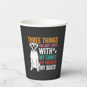 Vasos De Papel Amante de Perros de la Familia Boxer Libertad
