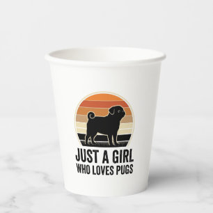 Vasos De Papel Amante De Pug Vintage Solo Una Camiseta De Perro D
