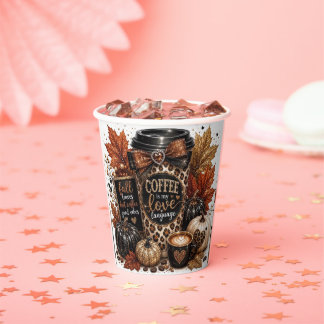 Vasos De Papel Amante del café de otoño Calabaza acogedora café d