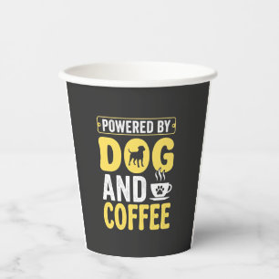 Vasos De Papel Amante del café de perro con energía gracias al di