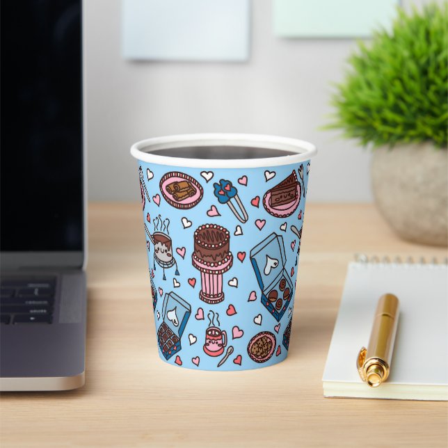 Vasos De Papel Amante del chocolate lindo (in situ)