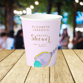 Vasos De Papel Amante del Deporte Acuarela Tema Nupcial de Pickle