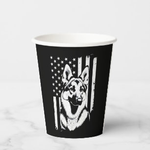 Vasos De Papel Amante del perro pastor alemán bandera estadounide