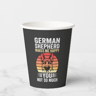 Vasos De Papel Amante del perro pastor alemán divertido retro