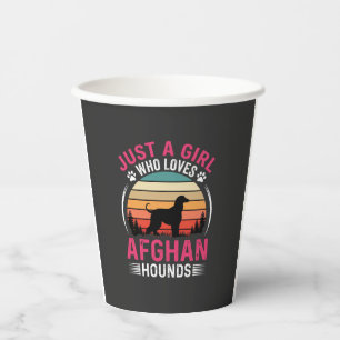 Vasos De Papel Amantes de perros atardecer retro galgos afganos