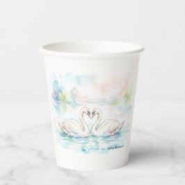 Vasos De Papel Amantes del cisne - Día de San Valentín