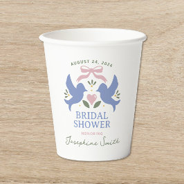 Vasos De Papel Amar a los pájaros Ducha de novias