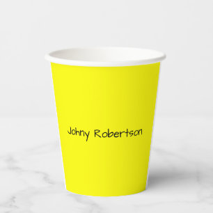 Vasos De Papel Amarillo Brillante Sencillo Elegante Profesional M