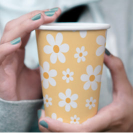 Vasos De Papel Amarillo Groovy Daisy retro