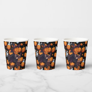 Vasos De Papel Amarrados de papel nocturno de caramelo negro