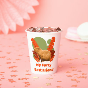 Vasos De Papel Amigo Peludo de Capybara Animal Tropical