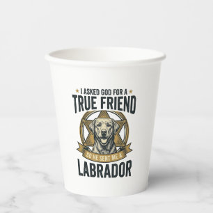 Vasos De Papel Amigo Verdadero Labrador Diseño Vintage Amante de
