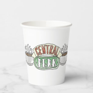 Vasos De Papel AMIGOS™ Logotipo de acuarela central