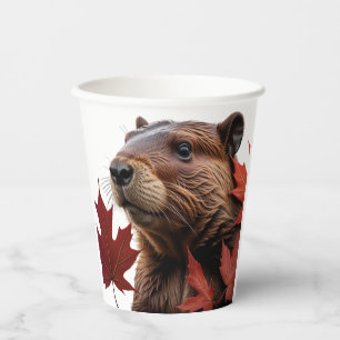 Vasos De Papel Amo Canadá - castor canadiense con leafs
