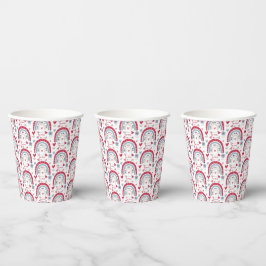 Vasos De Papel Amo Día de San Valentín Arcoiris