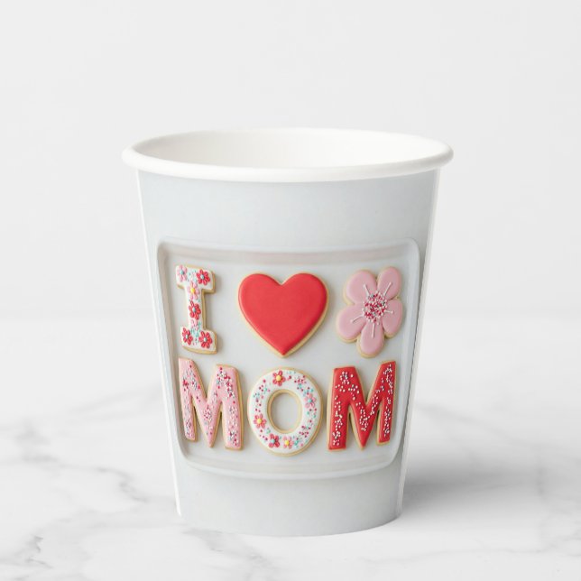 Vasos De Papel amo el día de la madre (Anverso)