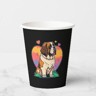 Vasos De Papel Amo Mi Perro De San Bernardo