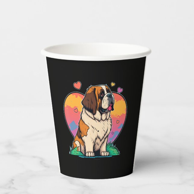 Vasos De Papel Amo Mi Perro De San Bernardo (Anverso)