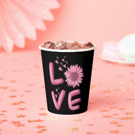 Vasos De Papel Amo Sunflower Rosa