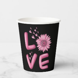 Vasos De Papel Amo Sunflower Rosa