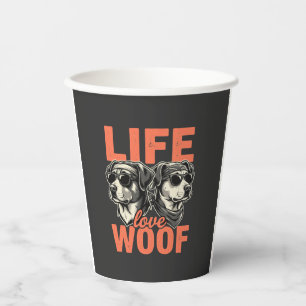 Vasos De Papel Amor a la Vida Perro Amante de Perros