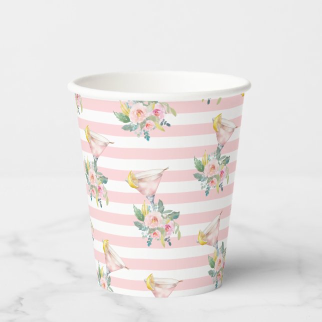 Vasos De Papel Amor a Primera Copa Brillo Cocktail Despedida de S (Anverso)
