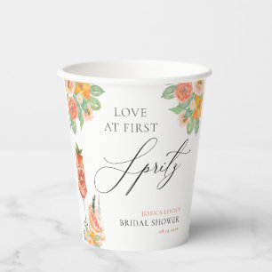 Vasos De Papel Amor a Primera Spritz Cóctel Brillante Despedida d