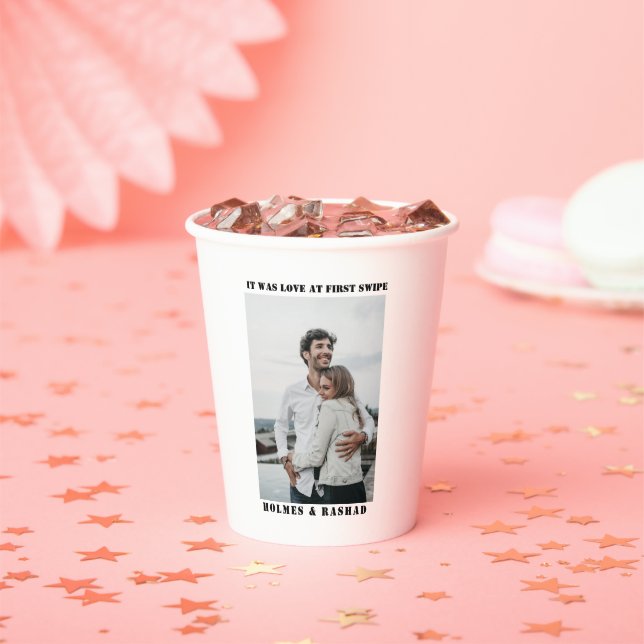 Vasos De Papel Amor a primera vista pareja Día de San Valentín (in situ)