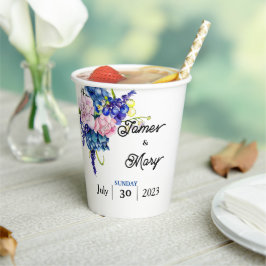 Vasos De Papel Amor azul