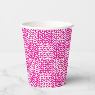 Vasos De Papel Amor controlado en magenta y blanco