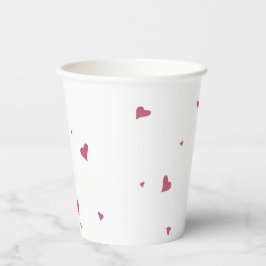 Vasos De Papel AMOR | Corazones rosados y blancos