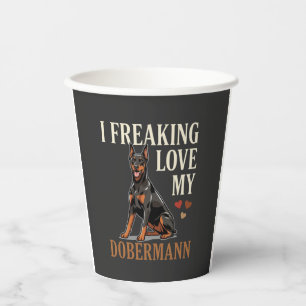 Vasos De Papel Amor Dobermann Amante Perros