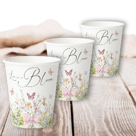 Vasos De Papel Amor en Boom Wildflower ducha de novias rosadas