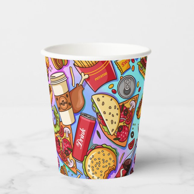 Vasos De Papel Amor por la comida (Anverso)