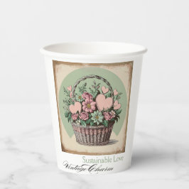 Vasos De Papel Amor sustentable, encanto vintage