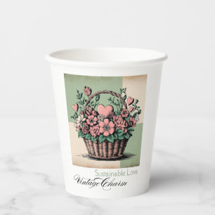 Vasos De Papel Amor sustentable, encanto vintage