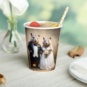 Vasos De Papel "Amor verdadero en Australia: wombats contrayendo 