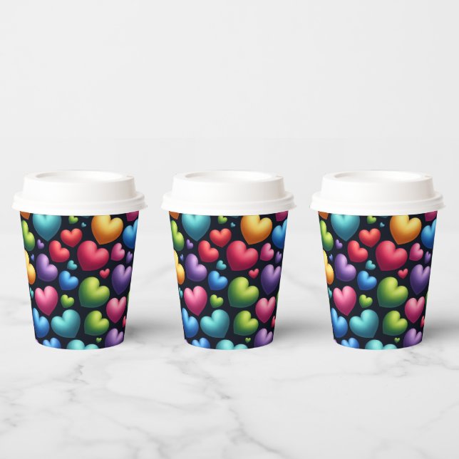 Vasos De Papel Amor Vibrante (Multi)