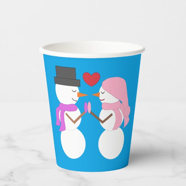 Vasos De Papel Amor y Snowpeople - Blue-green: Fiesta de Navidade (Anverso)