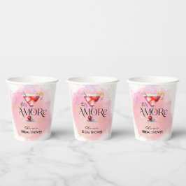 Vasos De Papel Amore | Despedida de soltera acuarela
