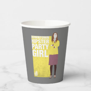 Vasos De Papel Amy   Chica del centro de Hipster Fiesta