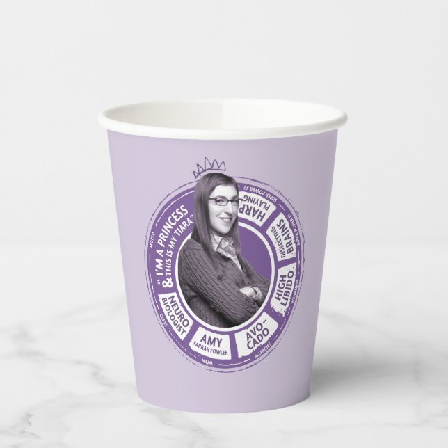 Vasos De Papel Amy Farrah Fowler Info Graphic (Izquierda)