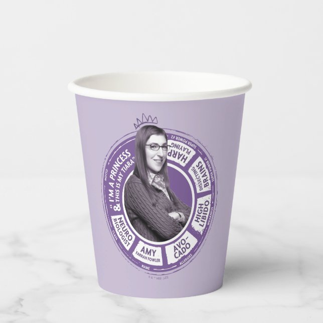 Vasos De Papel Amy Farrah Fowler Info Graphic (Anverso)