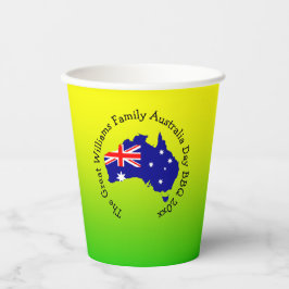 Vasos De Papel Añadir nombre año año Australia día barbacoa