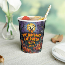 Vasos De Papel Añadir nombre año fiesta de Halloween 8pz