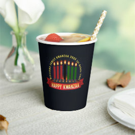 Vasos De Papel Añadir nombre año velas de Kwanzaa